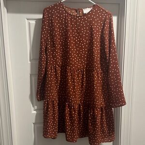 Polka Dot Brown Dress